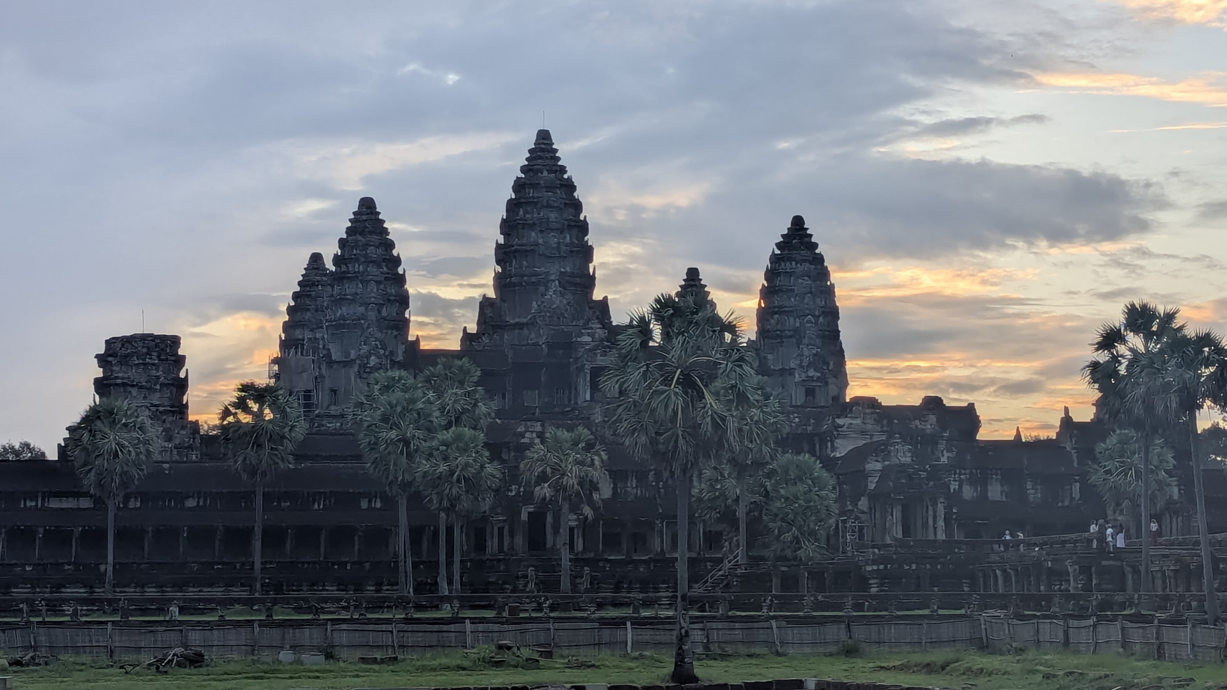 Angkor Wat at sunrise in Siem Reap, Cambodia, iconic UNESCO World Heritage temple