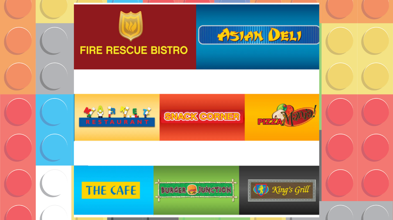 Family dining at Legoland Malaysia with colorful themed restaurant